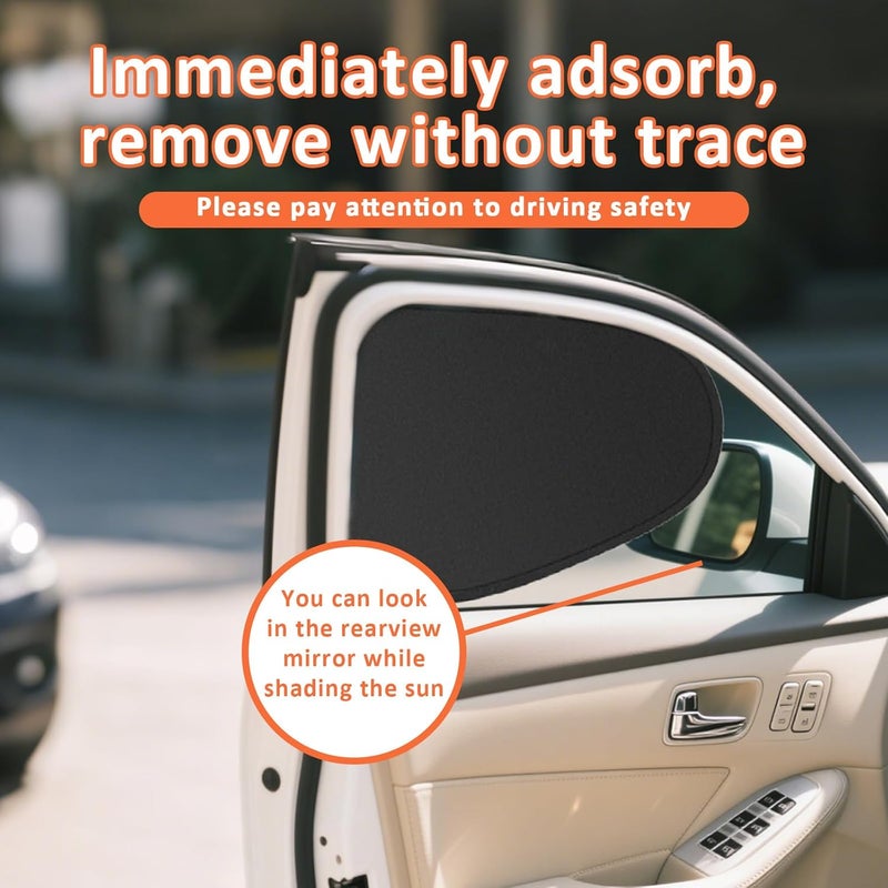 coldchill Electrostatic Adsorption Car Window Shades, 4-Pack Privacy Curtains, Sun Shades for Baby, 100% Light Blocking Sun Curtains for Car, Camping, Napping, Sleeping, Breastfeeding, Cloth Changing - Image 1